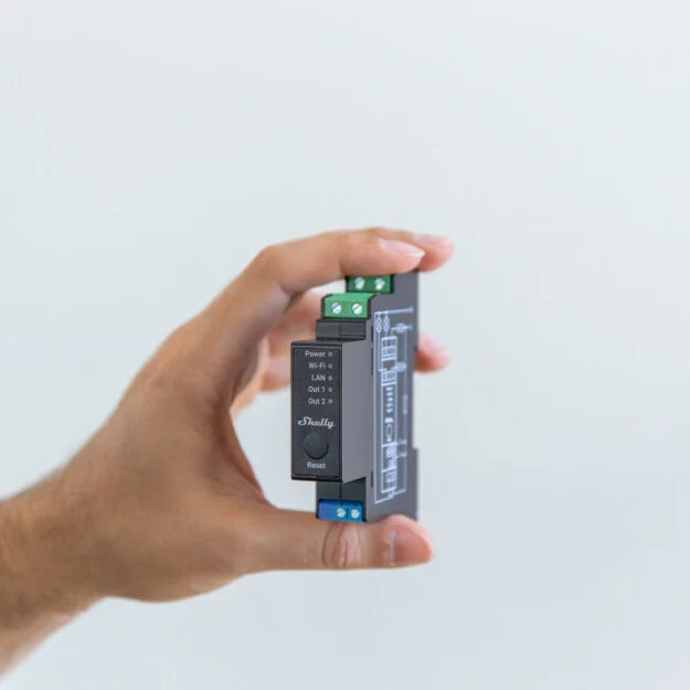 SHELLY PRO 2PM Spínací modul na DIN lištu SHELLY PRO 2PM Spínací modul na DIN lištu